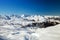 Top view skiing region Paradiski, la Plagne