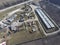 Top view of a small tank farm. Storage of fuel and lubricants.