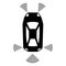 Top view smart car icon, simple style