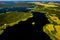 Top view of the Snudy and Strusto lakes in the Braslav lakes National Park, the most beautiful lakes in Belarus.Belarus