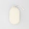 Top view of soft cleaning cotton oval sponge for body skincare shower scrubbing on white background