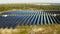 Top view of solar power station panels farm. Rows of photovoltaic solar panels