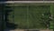 Top view of a Sports soccer field with people playing soccer.a small Football field on the street in the Serebryanka