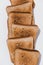 Top view of stack of crunchy toasts