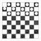 Top view of starting position on checkers board