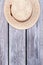 Top view straw hat.