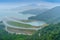 Top view of Sun Monn Lake from the The Sun Moon Lake Ropeway, th