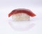 Top view sushi on white background