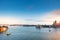 Top view Sydney Australia city skyline at circular quay ferry te
