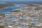 Top view of the Tarko-sale town, Yamalo-Nenets Autonomous Okrug