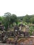 Top view of temple ruins of Angkor Wat