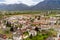 Top view of the Tenero village, in the district of Locarno, Ticino, Switzerland.