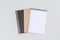 Top view three business books notepad