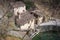 Top view - tilt shift effect of ancient italian watermill