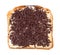 Top view toast with butter and chocolate sprinkles