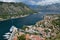 Top view on town Kotor and Bay of Kotor