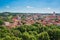 Top view of the town and the red roofs