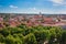 Top view of the town and the red roofs