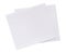 Top view of two folded pieces of white tissue paper or napkin in stack isolated on white background with clipping path