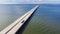 Top view Two Mile Bridge serving FM road over Lake Tawakoni in Quinlan, Texas from the East side