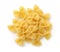 Top view of uncooked farfalle pasta