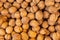 Top view of unshelled walnuts in Turkish market
