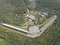 Top view of the USSR radar station that tracked the launch of ballistic missiles from the United States.