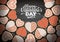 Top view of valentine cookies on wooden background. Happy Valentine`s Day