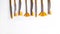 Top view of a variety of artist brushes on a white background with room for text. Creative postcard