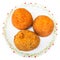 Top view of various rice balls arancini isolated