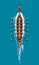 Top view of a vector of a rowing dragon boat.