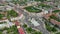 Top view of Victory square in Minsk.Bird`s-eye view of the city of Minsk and victory square.Belarus