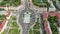 Top view of Victory square in Minsk.Bird`s-eye view of the city of Minsk and victory square.Belarus