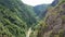 Top view from Vidraru dam on Arges river in Transylvania, Romania