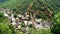 Top view of the village of Conques and the Sainte-Foy abbey