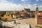 Top view of Warsaw Castle Square in the old town