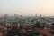 Top view from Wat Saket, or Golden Mount, showing cityscape view of Bangkok. Travel background concept with copyspace.