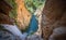 Top view of Waterfall of Horsetail at Monasterio de Piedra