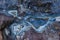 Top view of wet rocks in Rio Tinto mining park