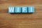 Top view of Wifi word made with wooden blocks