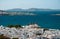 Top View of Windmills and Chora of Mykonos Island