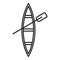 Top view wood boat icon, outline style