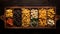 Top View Of Wooden Tray With Assorted Pasta Slices