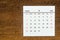 Top views Calendar desk August is the month for organizers to plan and remind on the wooden table background