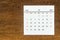 Top views Calendar desk June is the month for organizers to plan and remind on the wooden table background