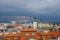 Top views of the old town in Brno, Morawia, Czech Republic, Europe. Traveling by Czech republic. Church of St. Thomas