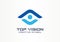 Top vision, man eye creative symbol concept. Protect people, security, care abstract business logo idea. Growth