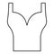 Top wear woman torso sport bra contour outline line icon black color vector illustration image thin flat style