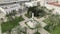 Topdown view Plaza HÃ©roes de Cavite with monument war statue, near Cartagena Port, Spain