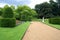 Topiary garden with ornament and parterre